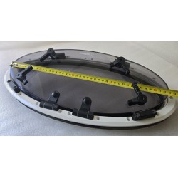 854621 MOONLIGHT BSI OKNO JACHTOWE Z SZYBĄ PRZYCIEMNIONĄ OWALNE BIAŁA RAMA 482x227mm (OUTLET)