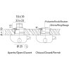 436.C FORESTI & SUARDI ZAMEK PUSHLOCK KW 33X33, D19MM, chrom