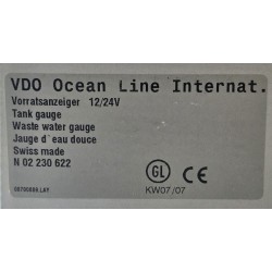 N02230622 VDO WSKAŹNIK POZIOMU ŚCIEKÓW (WODY CZARNEJ I SZAREJ) 12V-24V 52MM 4-20mA (OUTLET)
