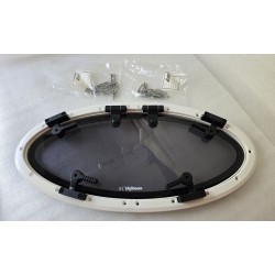 854621 MOONLIGHT BSI OKNO JACHTOWE Z SZYBĄ PRZYCIEMNIONĄ OWALNE BIAŁA RAMA 482x227mm (OUTLET)