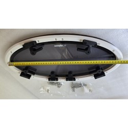 854621 MOONLIGHT BSI OKNO JACHTOWE Z SZYBĄ PRZYCIEMNIONĄ OWALNE BIAŁA RAMA 482x227mm (OUTLET)