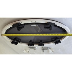 854621 MOONLIGHT BSI OKNO JACHTOWE Z SZYBĄ PRZYCIEMNIONĄ OWALNE BIAŁA RAMA 482x227mm (OUTLET)