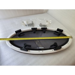 854621 MOONLIGHT BSI OKNO JACHTOWE Z SZYBĄ PRZYCIEMNIONĄ OWALNE BIAŁA RAMA 482x227mm (OUTLET)