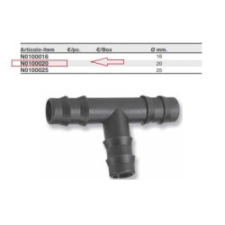 N0100020 TREM Złączka węża, potrójna T z króćcami na wąż 20 mm (ZESTAW 38 SZTUK)