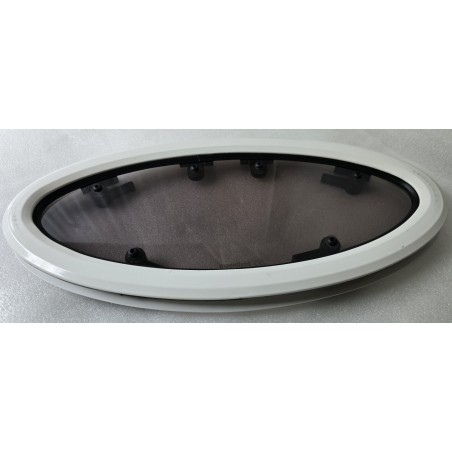 854621 MOONLIGHT BSI OKNO JACHTOWE Z SZYBĄ PRZYCIEMNIONĄ OWALNE BIAŁA RAMA 482x227mm (OUTLET)