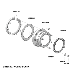 23105497 VOLVO PENTA ADAPTER WYDECHU PROJEKT NIESTANDARDOWY DO SILNIKÓW D13 (ZESTAW)