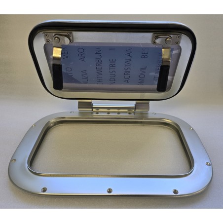 OKNO POKŁADOWE UCHYLNE Z DWIEMA KLAMKAMI 390x245MM (OUTLET)