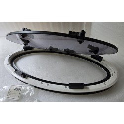 854621 MOONLIGHT BSI OKNO JACHTOWE Z SZYBĄ PRZYCIEMNIONĄ OWALNE BIAŁA RAMA 482x227mm (OUTLET)