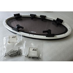 854621 MOONLIGHT BSI OKNO JACHTOWE Z SZYBĄ PRZYCIEMNIONĄ OWALNE BIAŁA RAMA 482x227mm (OUTLET)