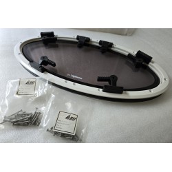 854621 MOONLIGHT BSI OKNO JACHTOWE Z SZYBĄ PRZYCIEMNIONĄ OWALNE BIAŁA RAMA 482x227mm (OUTLET)