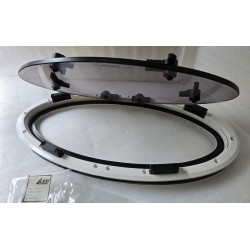 854621 MOONLIGHT BSI OKNO JACHTOWE Z SZYBĄ PRZYCIEMNIONĄ OWALNE BIAŁA RAMA 482x227mm (OUTLET)