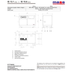Generator prądu Mase IS 13.1 VS 12,6 kW 230V Yanmar (UŻYWANY TYLKO 1,5MTH)