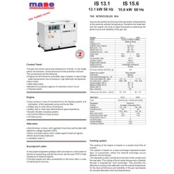Generator prądu Mase IS 13.1 VS 12,6 kW 230V Yanmar (UŻYWANY TYLKO 1,5MTH)