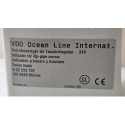 N02222702 VDO OCEAN LINE Oryginalny wskaźnik poziomu paliwa Ø52 mm 24V IP65 (OUTLET)