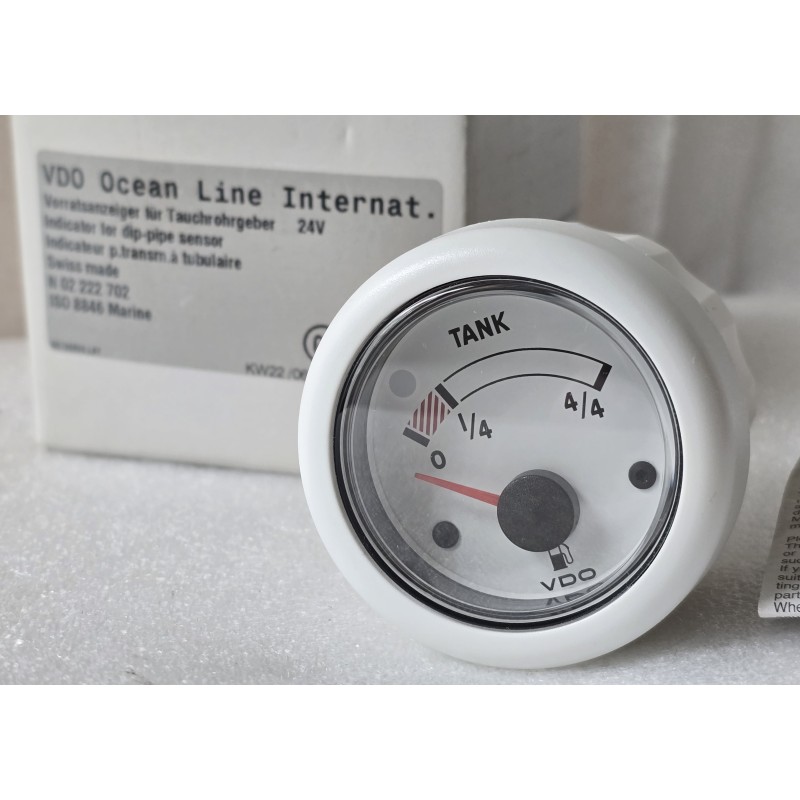 N02222702 VDO OCEAN LINE Oryginalny wskaźnik poziomu paliwa Ø52 mm 24V IP65 (OUTLET)