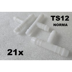 7608900012 NORMA ZŁĄCZKA TRÓJNIK T NA WĄŻ 12 MM TS12 21 SZTUK W ZESTAWIE (OUTLET)