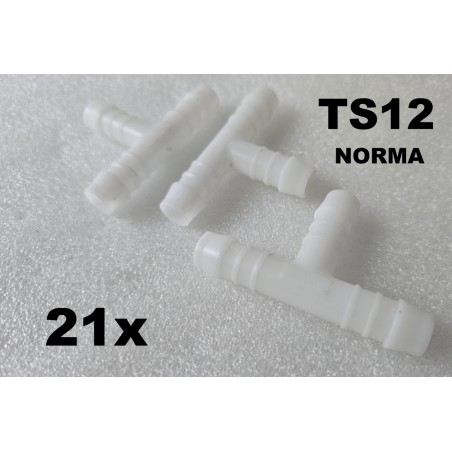 7608900012 NORMA ZŁĄCZKA TRÓJNIK T NA WĄŻ 12 MM TS12 21 SZTUK W ZESTAWIE (OUTLET)