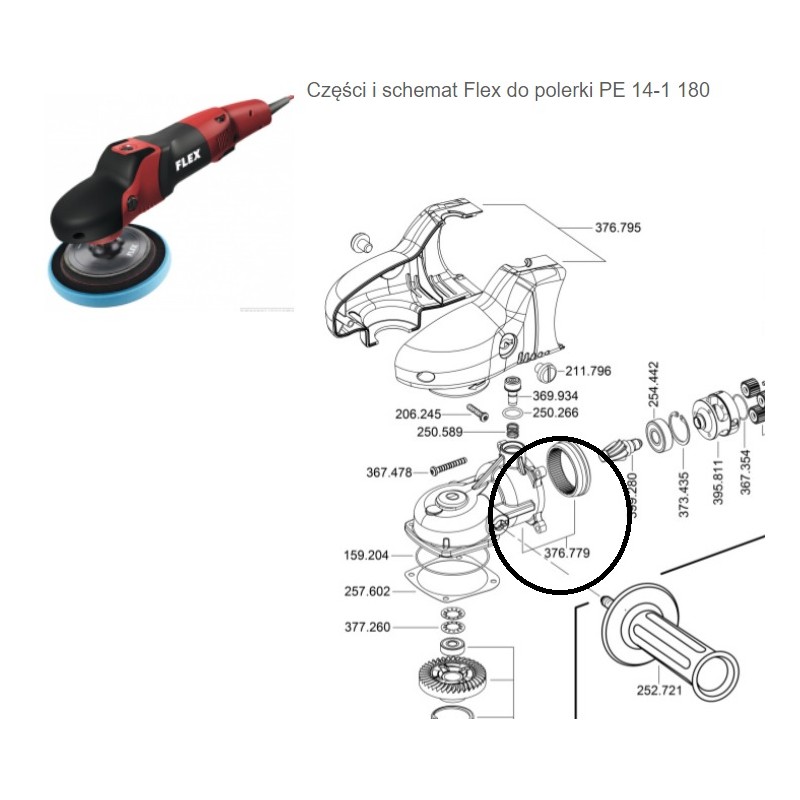 376.779 FLEX Korpus przekładni  do polerki  PE14-1-k