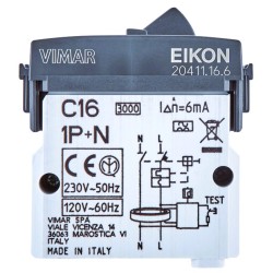 20411.16.6 VIMAR EIKON wyłącznik różnicowoprądowy 1P+N C16 2-modułowy