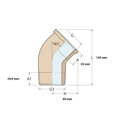 0121B-200011 GUIDI KOLANO NYPLOWE 45st. 3" BRĄZ