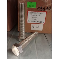 M16X90 A4 DIN933 INOX+ ŚRUBA SZEŚCIOKĄTNA  25 szt