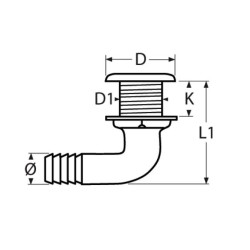 889341 12 MARINETECH PRZEJŚCIE BURTOWE NIERDZEWNE (KOLANKO) 1 1/2"