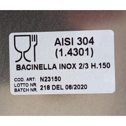 N23150 BACINELLE ZLEW JEDNOKOMOROWY PROSTOKĄTNY 350/320/150 CN LA1402