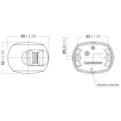 3850002000 AQUA SIGNAL LAMPA NAWIGACYJNA S34 LED STARBOARD (zielona)  DO 50M 12/24V CZARNA OEM