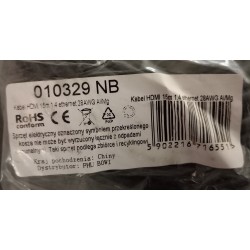 010329 NB BOWI KABEL HDMI 1,4 ETHERNET 15M 28AWG AI/Mg