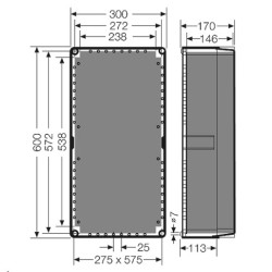 MI 89400 HENSEL SKRZYNKA MI Z ZAWIASAMI, IP 65, WLK.4 - 315X600X170