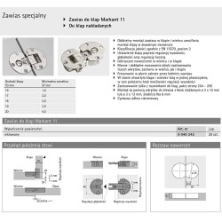 1140242 MARKANT ZAWIAS MEBLOWY DO KLAP BARKÓW PRZEGUBOWY  NIKLOWANY