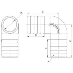 90701 TRUDESIGN ZŁĄCZKA KOLANKOWA BIAŁA 90° 19MM 3/4 T15-90701