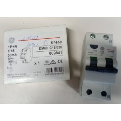 609841 GENERAL ELECTRIC Wyłącznik różnicowo-nadprądowy 2P AC, 6kA DM60C16/030